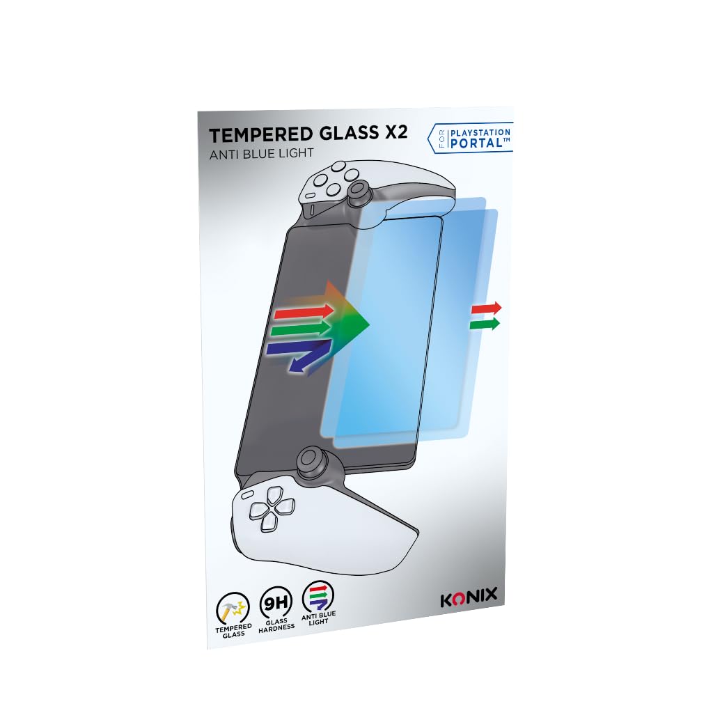 Konix Vetro Temperato PS Portal 9H Anti Luce Blu Trasparente