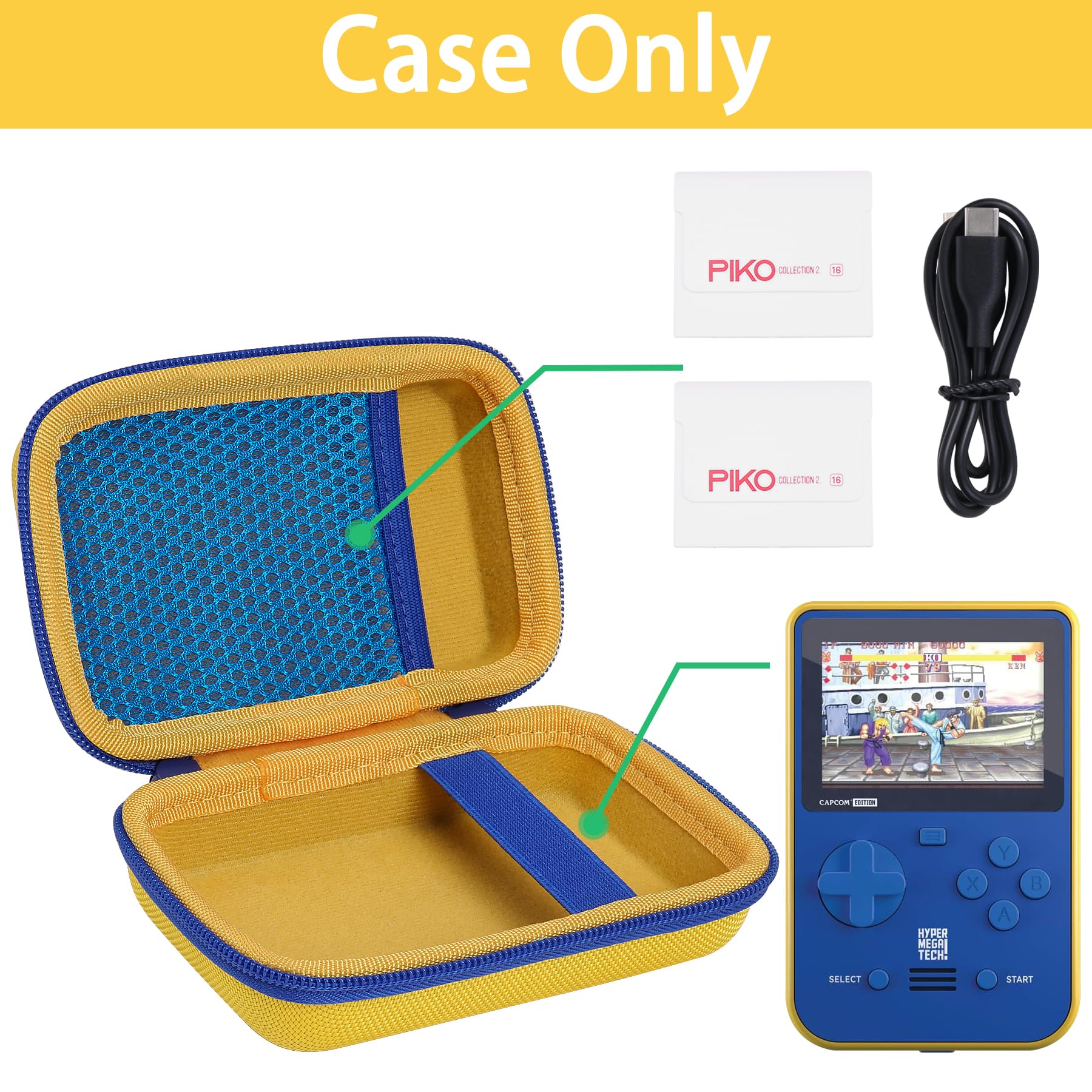 Aenllosi Game Controller Case custodia rigida Giallo Blu EVA