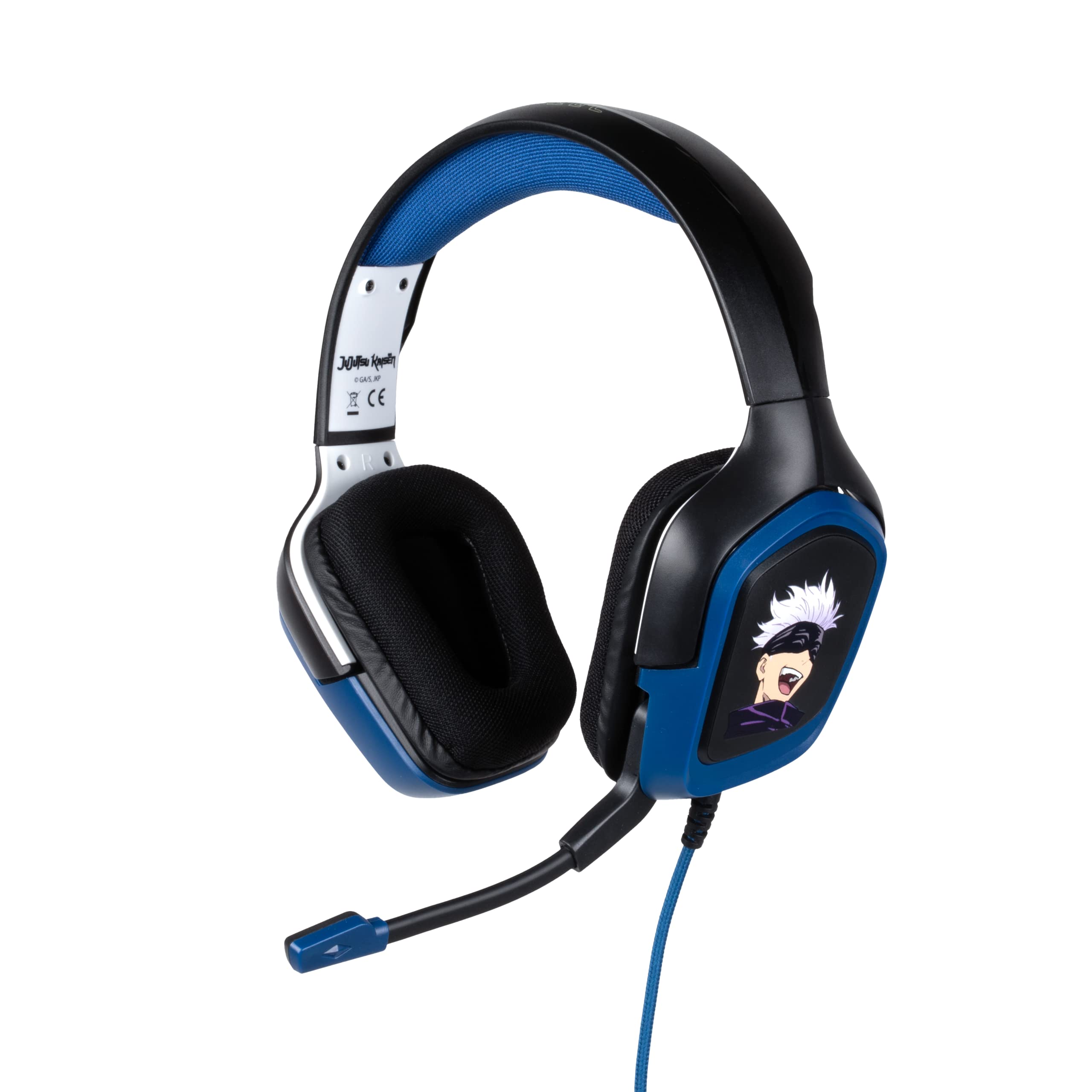 Konix Jujutsu Kaisen Cuffie Gamer Cablate Nero e Blu Jack 3,5mm