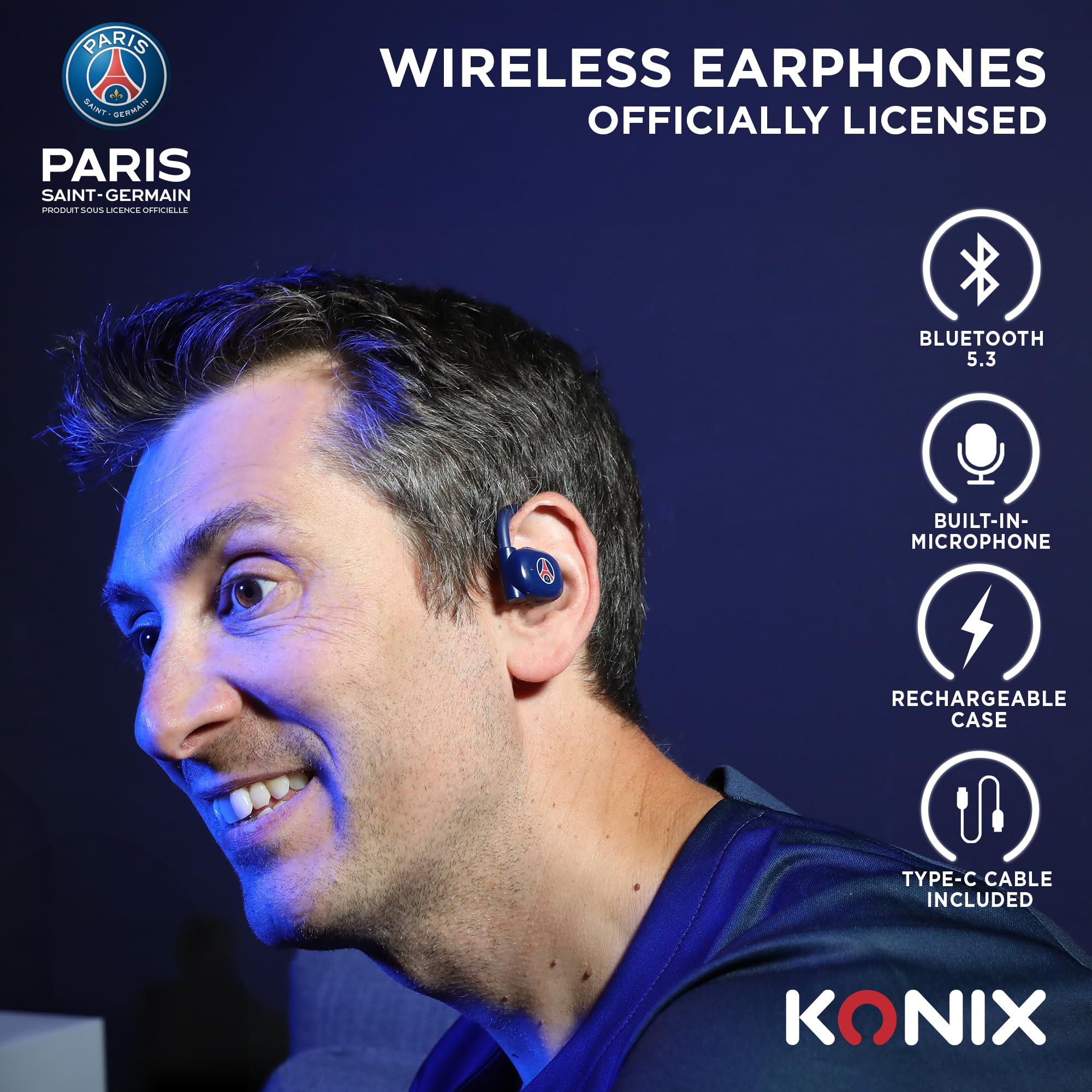 Konix PSG auricolari wireless sportivi blu Bluetooth 5.3
