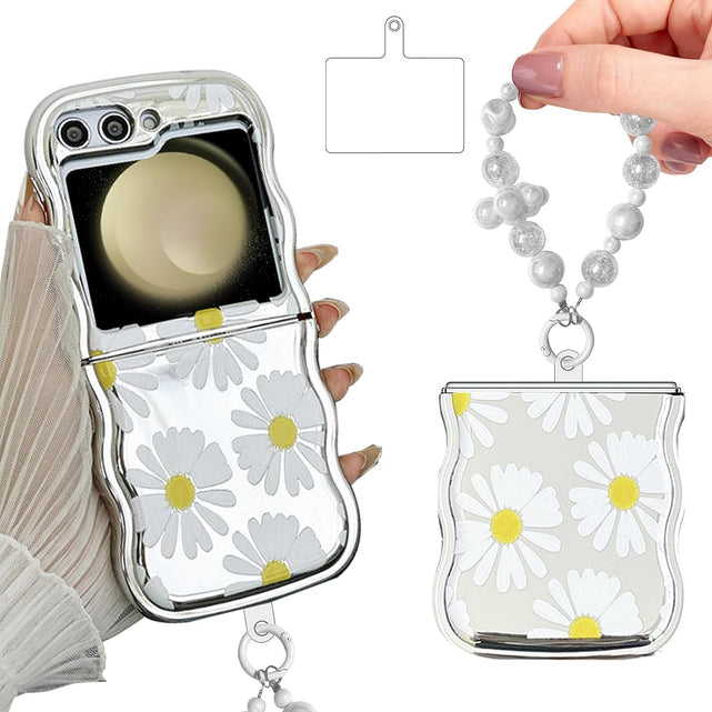 Redpepper Z Flip 5 cover fiori verde con tracolla