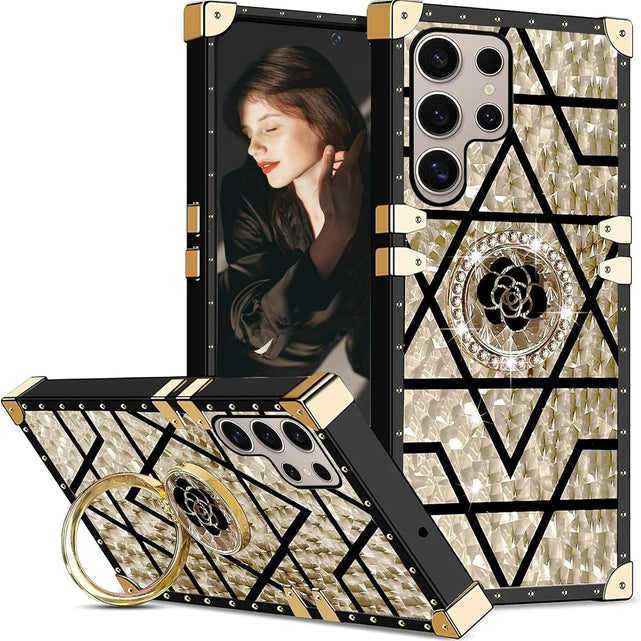 Redpepper Galaxy Cases S25 Plus custodia TPU nera stand anello