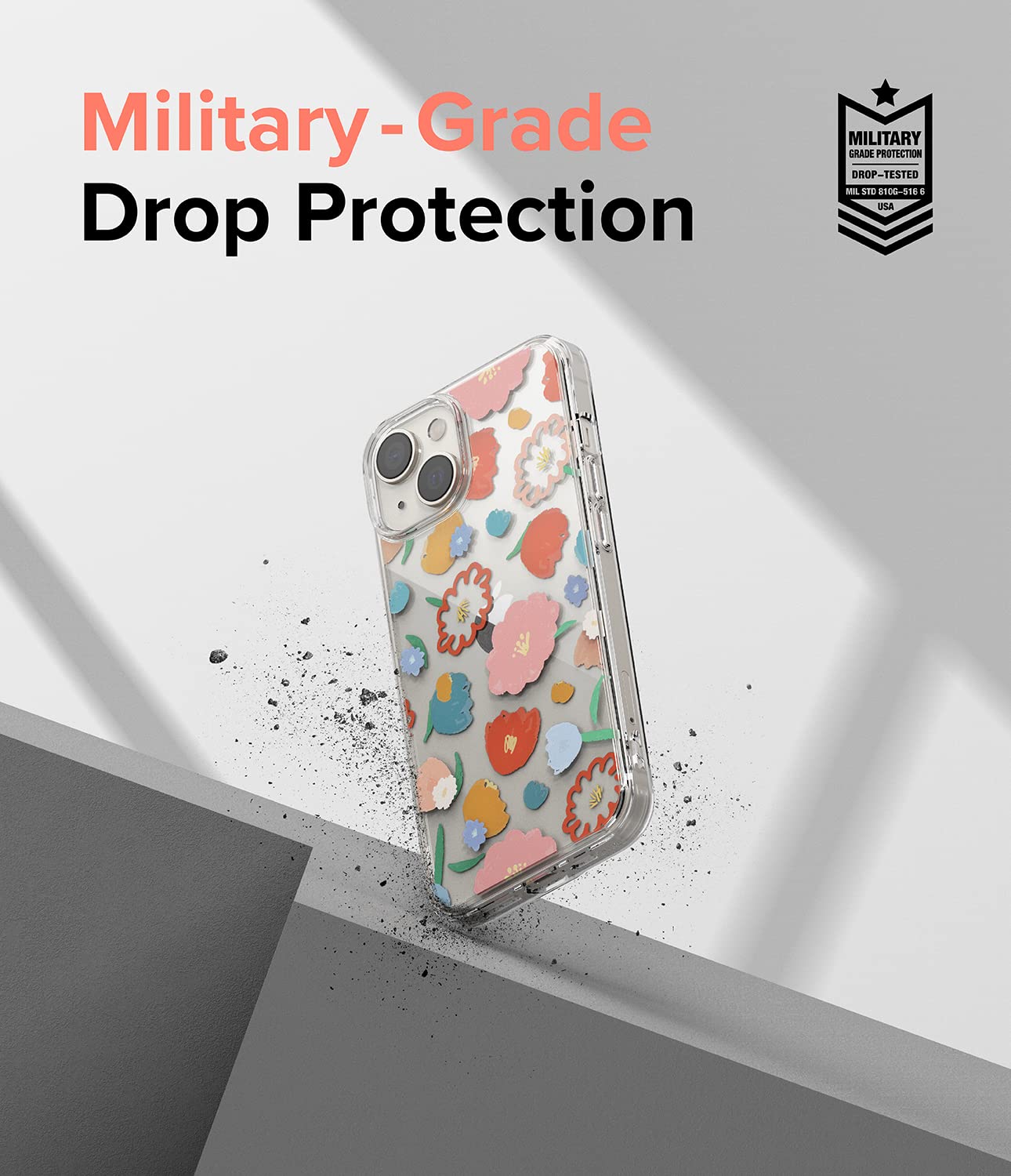 Ringke Fusion Design cover iPhone 14 trasparente floral fiori antishock