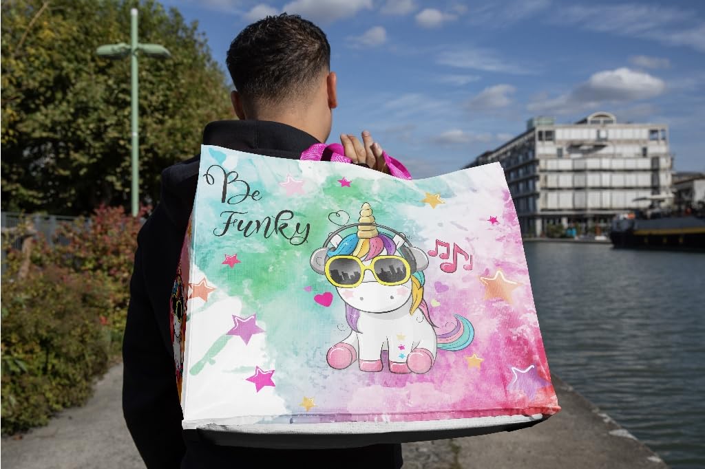 Konix Be Funky borsa spesa 40x45x20 cm unicorno riciclata
