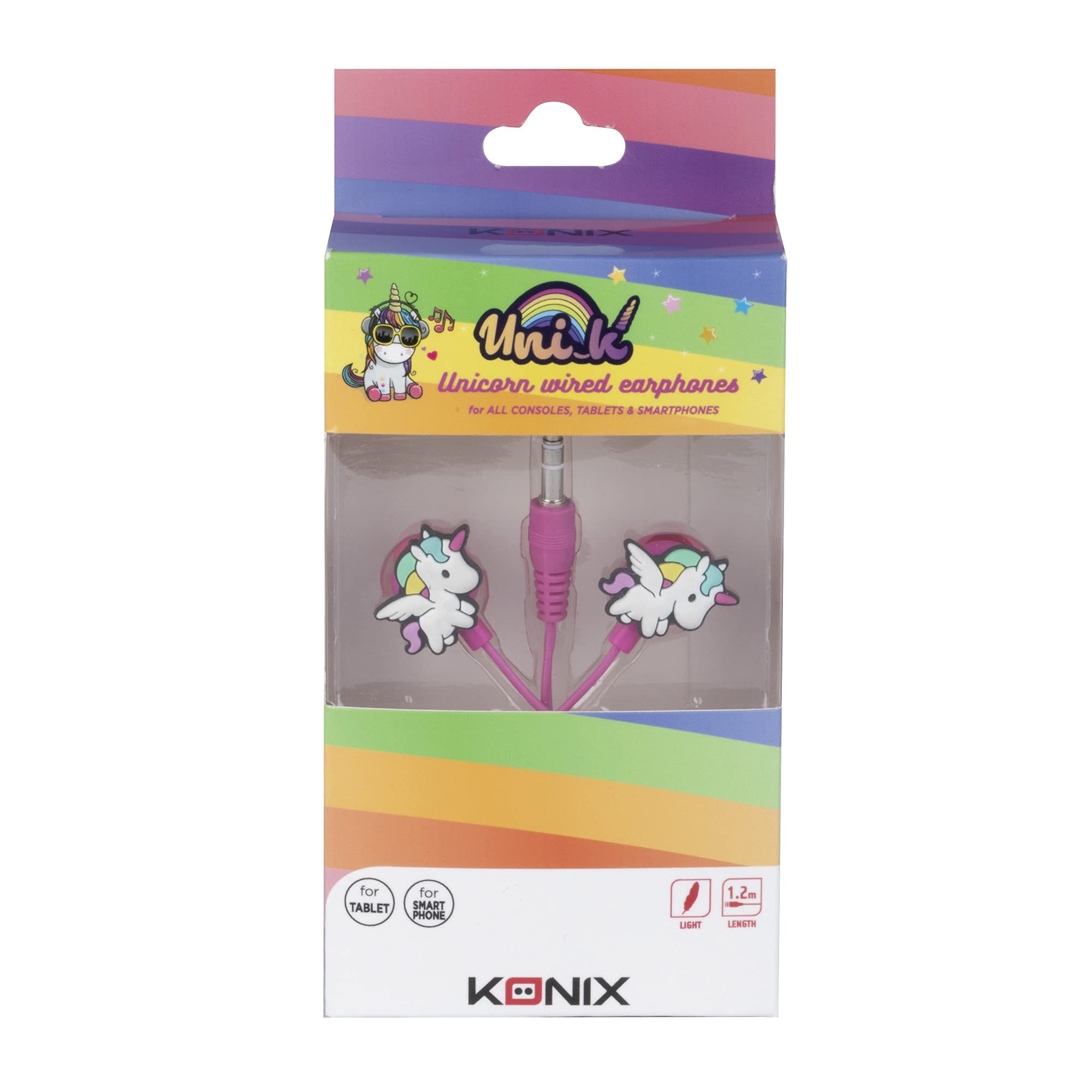 Konix Unik auricolari filo unicorno jack microfono 1,2 m