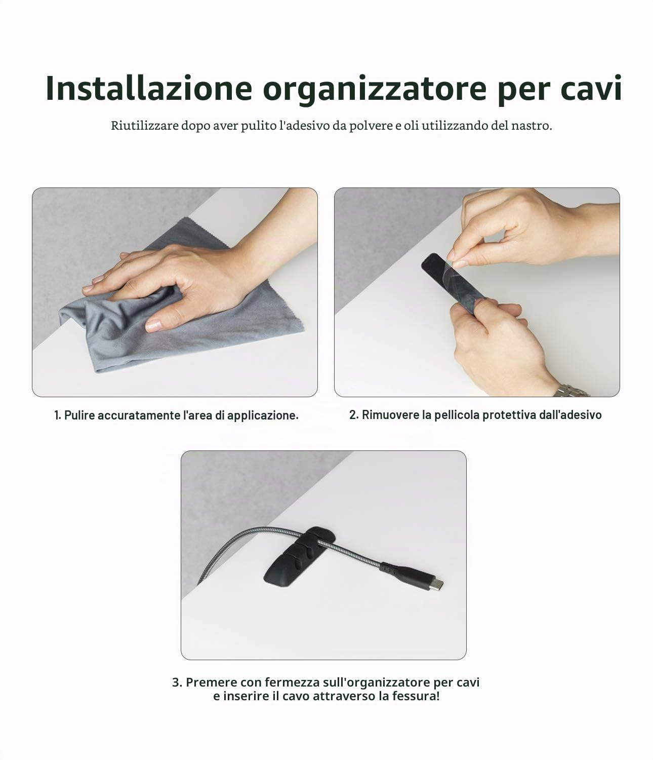Ringke Cable Organizer Clip Cavi Silicone 4 Pezzi Multicolore