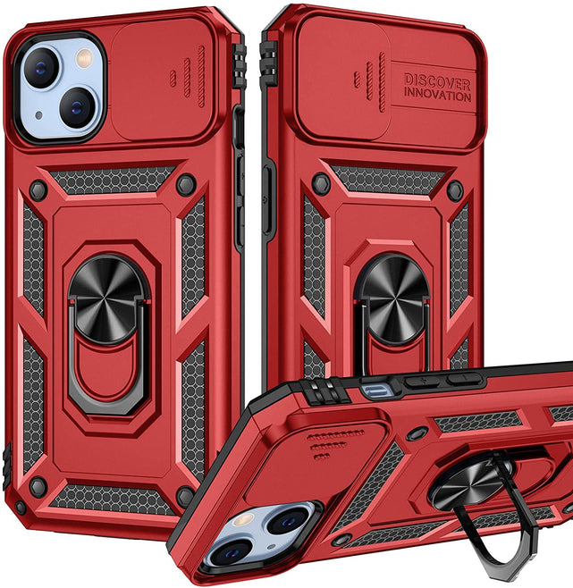 Redpepper iPhone 13 custodia blindata camera scorrevole con stand