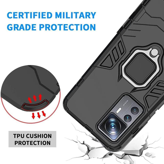 Redpepper OnePlus 11 Cover bumper nera antiurto con anello