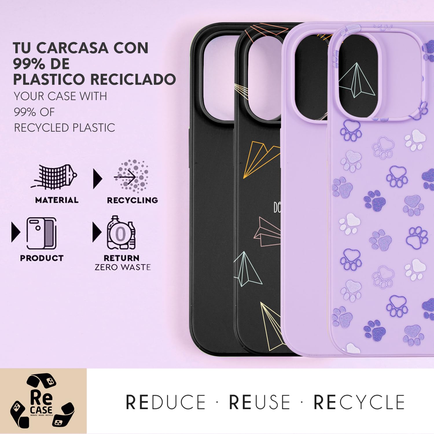 La Casa Recase iPhone 15 Pro cover nero plastica riciclata
