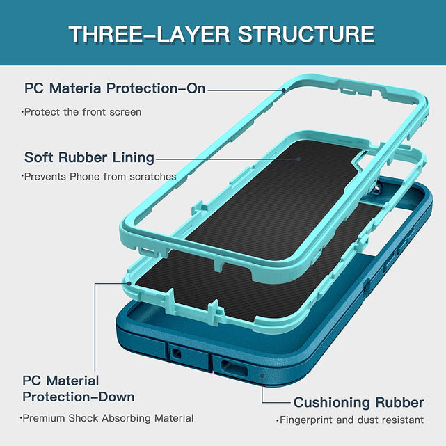 Redpepper Galaxy S22 Cover Rugged Antiurto 3 in 1 Silicone