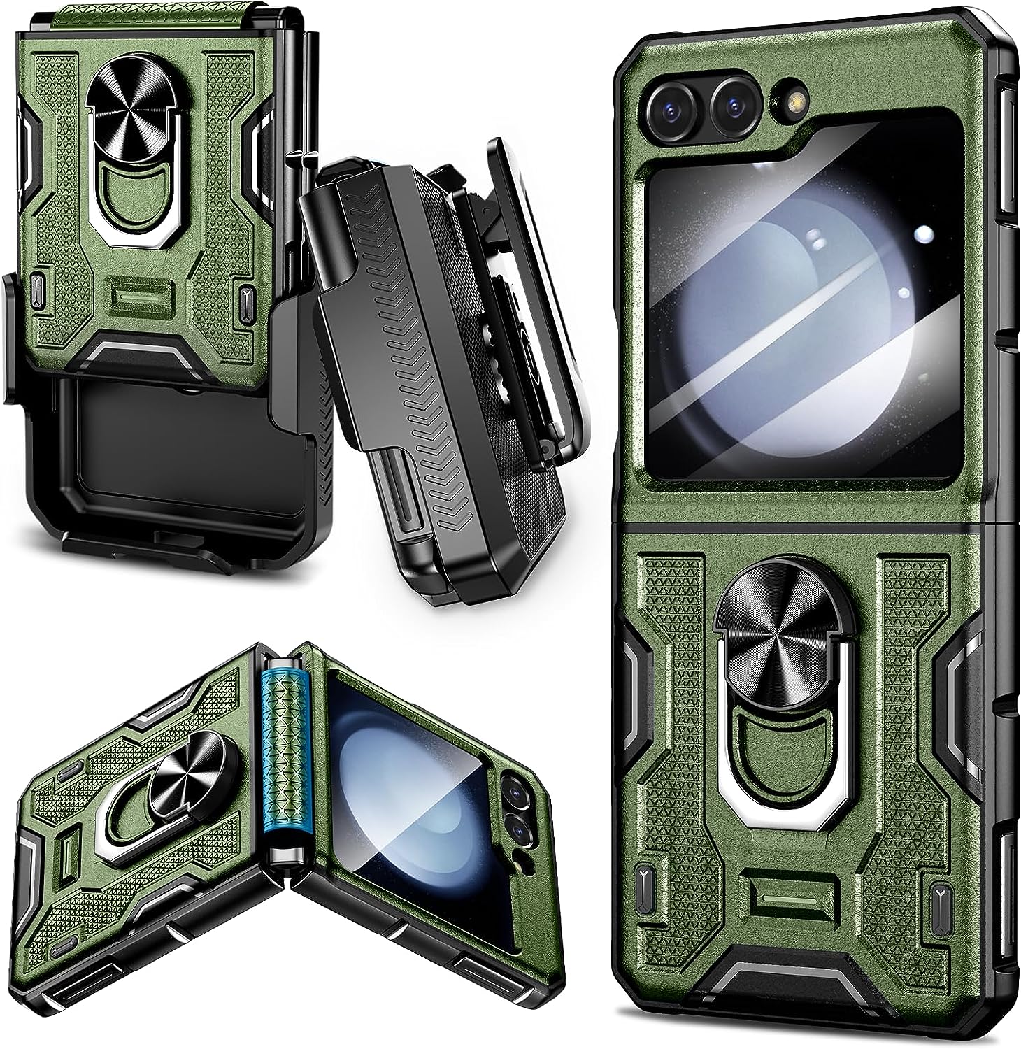 Redpepper Galaxy Z Flip 5 custodia corazzata nero con anello