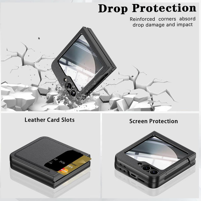 Redpepper Galaxy Cases custodia Z Flip 6 nero portacarte slim