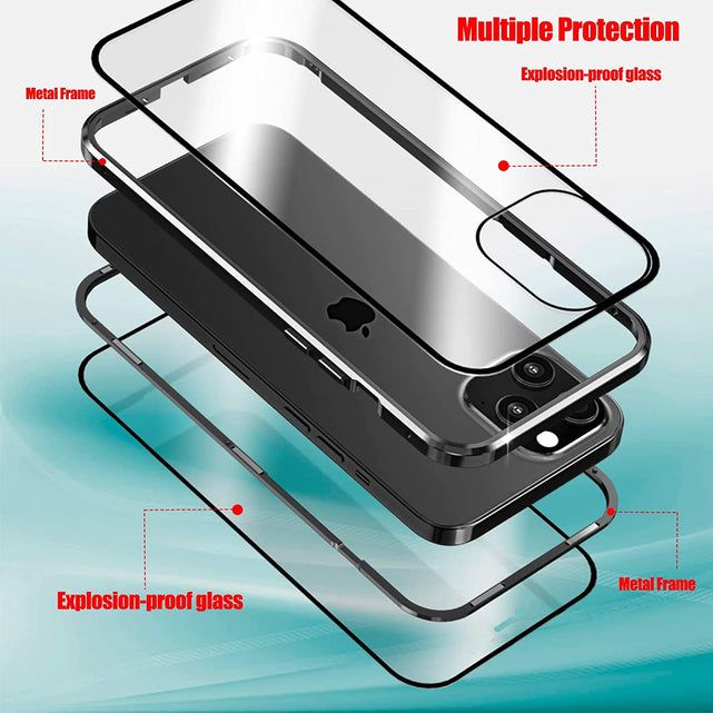Redpepper Apple Cases cover vetro iPhone 14 trasparente magnetica