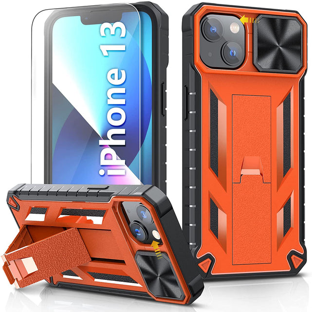 Redpepper iPhone 13 cover rugged nera con vetro e stand