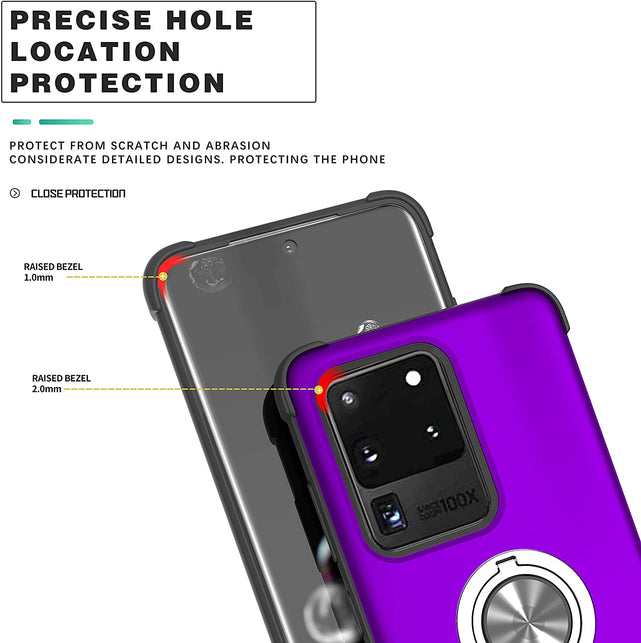 Redpepper Galaxy S20 Ultra cover anello stand nera