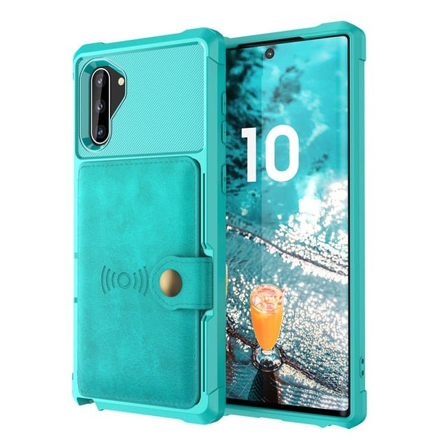 Redpepper Galaxy Note 10 Cover Pelle Portafoglio Nero con Stand
