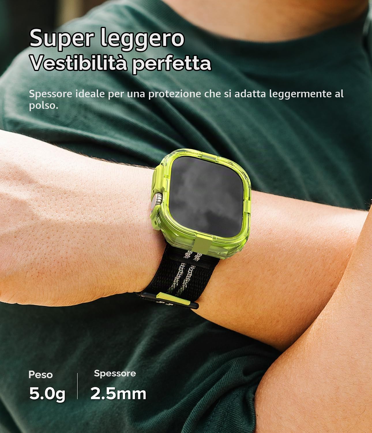 Ringke Fusion Bumper cover Apple Watch Ultra verde neon 49mm