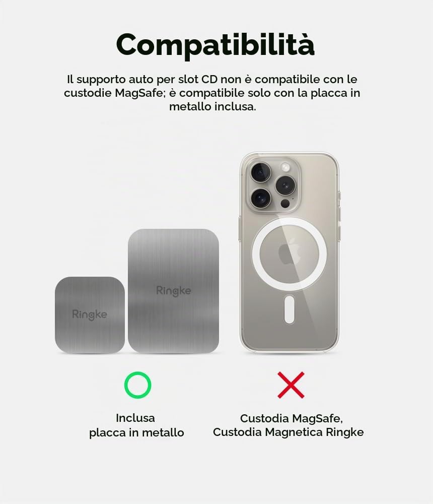 Ringke Car Mount supporto auto CD magnetico universale nero