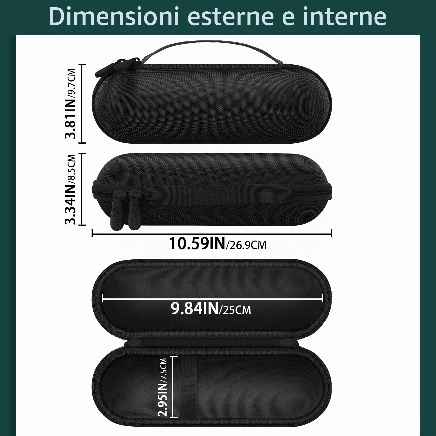 Aenllosi Speaker Case custodia Beats Pill EVA Nero Opaco