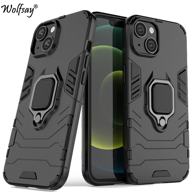 Redpepper iPhone 14 cover magnetica anello stand nera