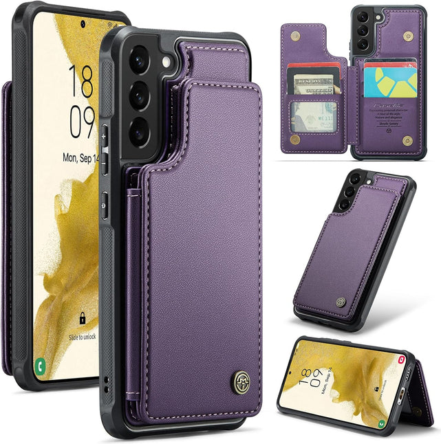 Redpepper Galaxy Cases S25 cover wallet pelle viola con stand