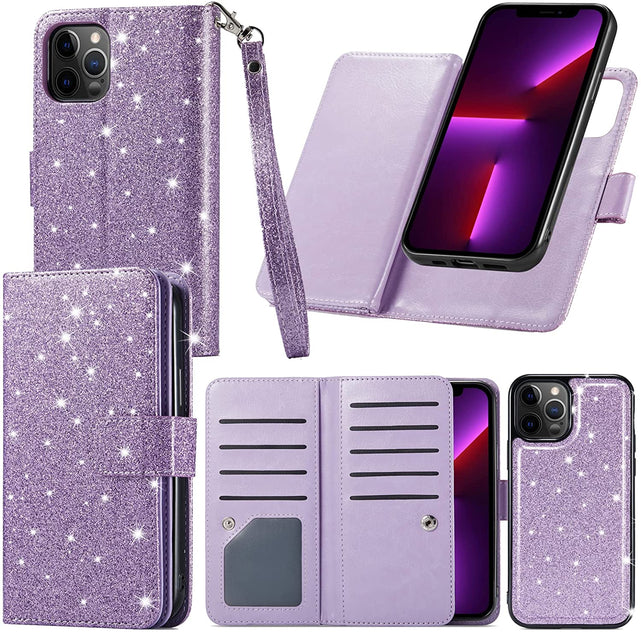 Redpepper iPhone 13 Pro Max cover portafoglio glitter