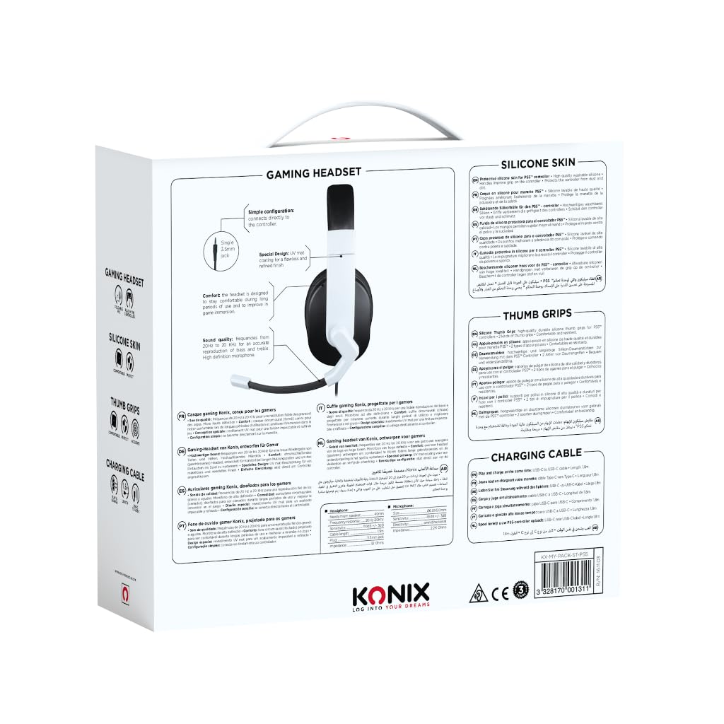 Konix Mythics Pacchetto Accessori PS5 Cover DualSense Cuffie