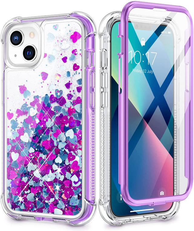 Redpepper iPhone 13 Cover Glitter Liquida trasparente