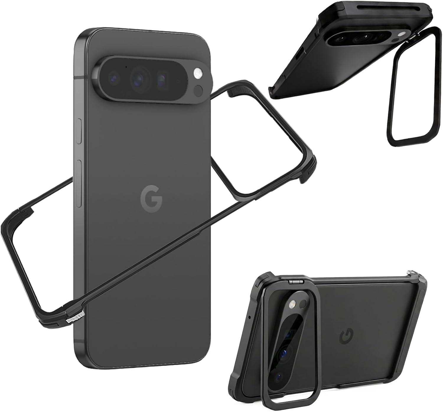 Redpepper Pixel 11 Pro XL bumper alluminio nero kickstand
