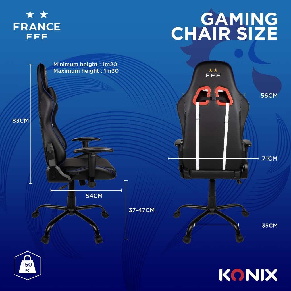 Konix FFF sedia gaming nero blu Stranger Things ecopelle