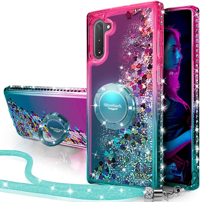 Redpepper Galaxy Cases Note 10 Plus Cover Glitter Viola con Anello