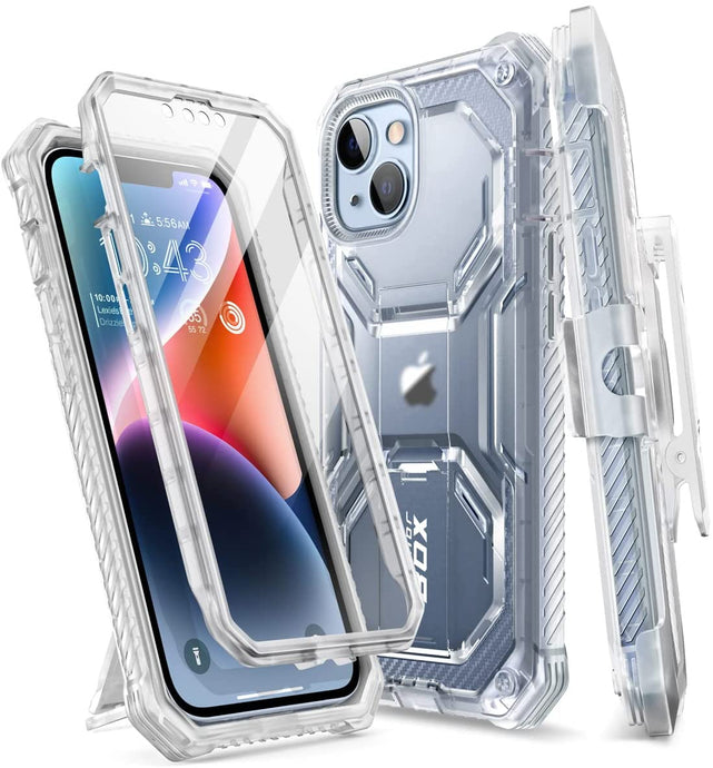 Redpepper Apple Cases Holster cover iPhone 14 nero con stand e vetro
