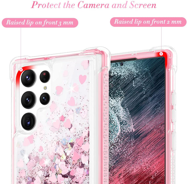 Redpepper Galaxy S22 Ultra cover glitter liquida TPU