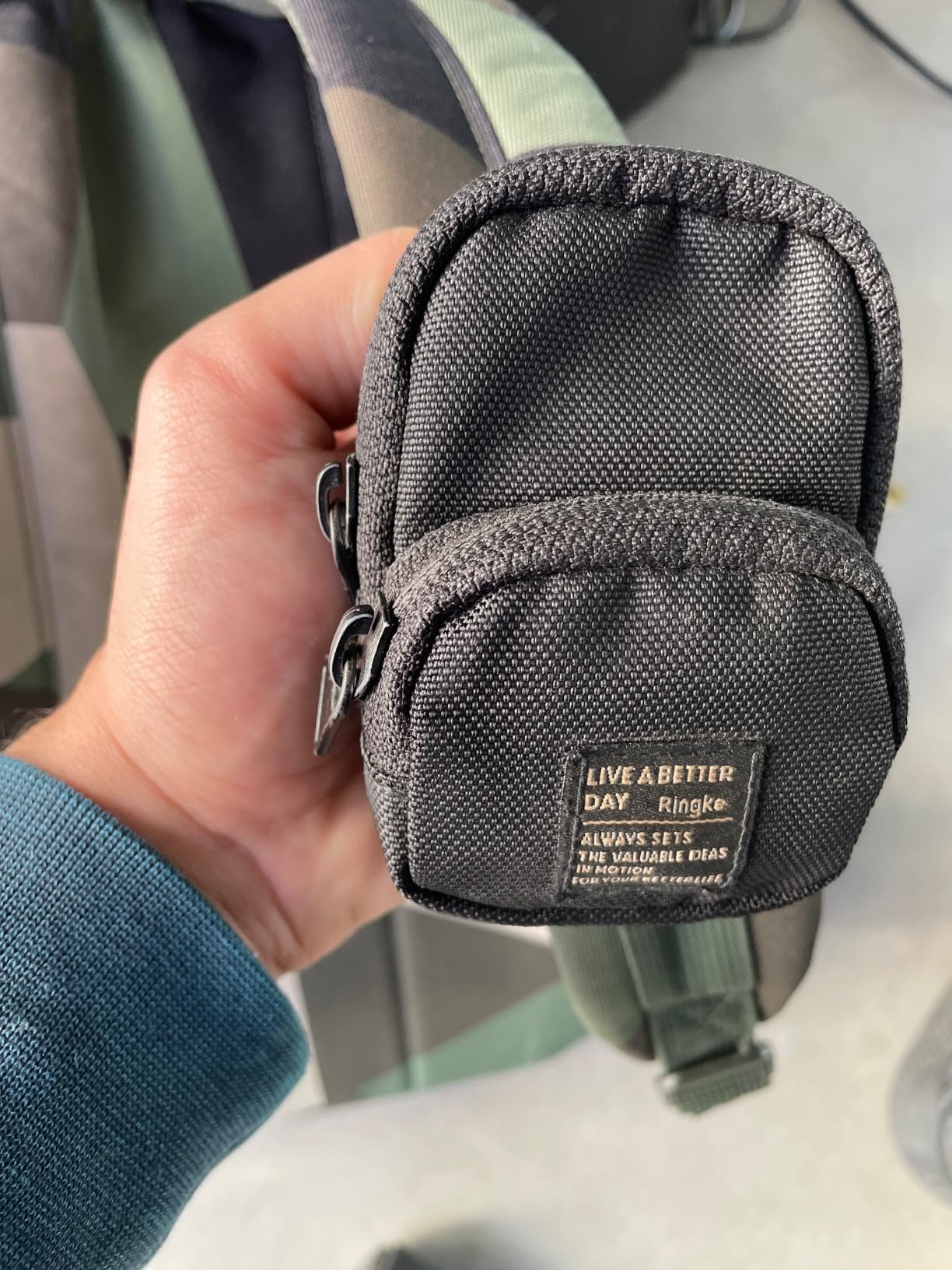 Ringke Mini Pouch Two Pocket Pochette Nylon Black AirPods