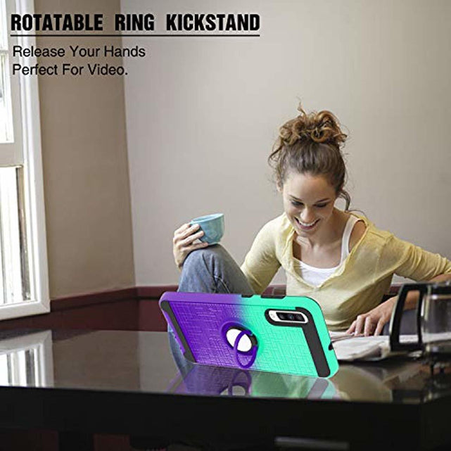 Redpepper Galaxy A70 Cover Anello Menta Viola con Pellicola