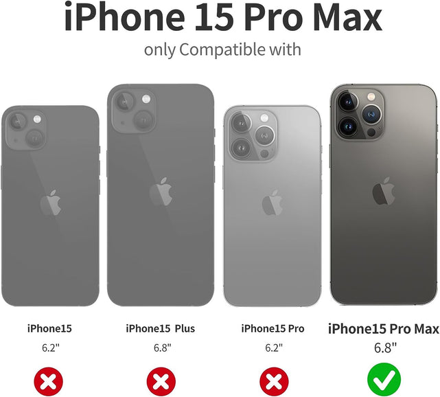 Redpepper iPhone 15 Pro Max cover portafoglio nera pelle