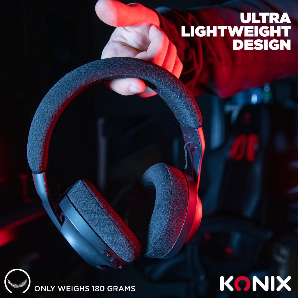 Konix Pulsar Cuffie Gaming 180g Bluetooth Nere 40mm