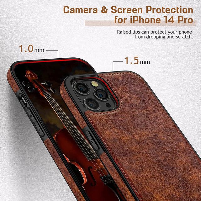 Redpepper iPhone 14 Pro cover pelle business marrone