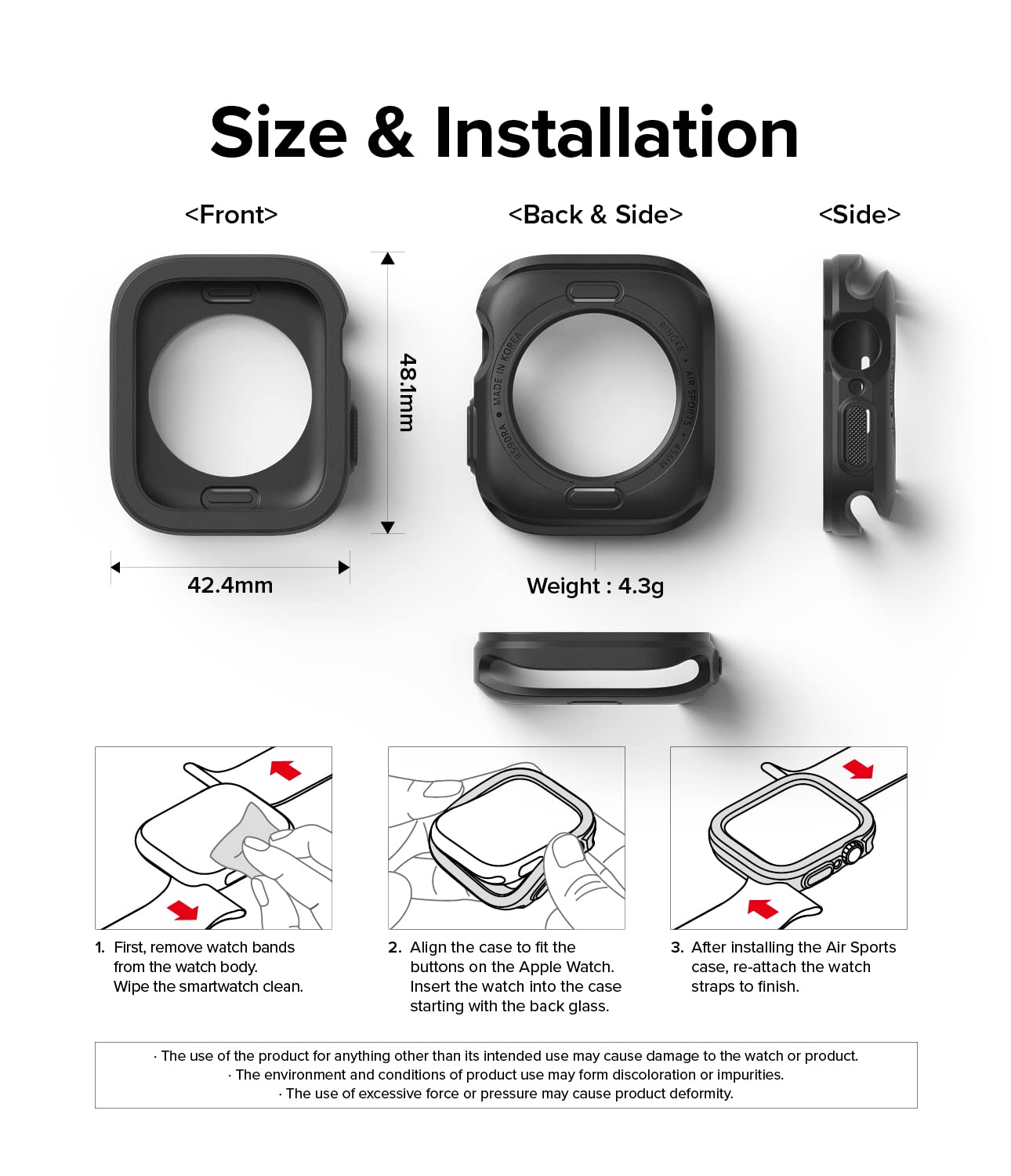 Ringke Air Sports Cover Apple Watch 44/45mm Nero antiurto