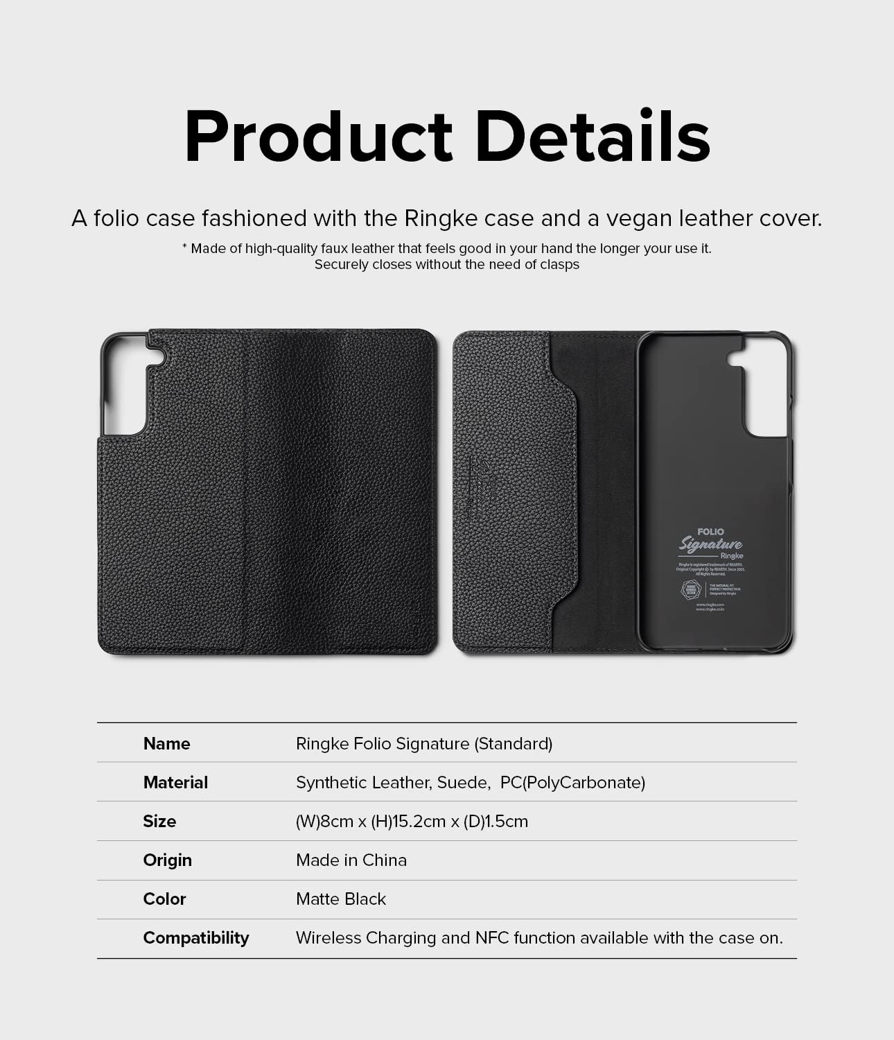 Ringke Folio Signature Cover Samsung S22 Portafoglio Nero