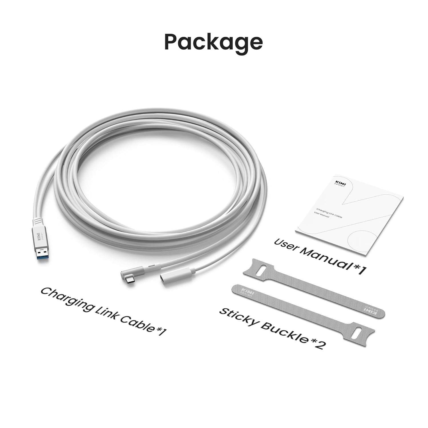 KIWI Design Link Cable L1 Plus 5m USB-C Bianco Quest Ricarica