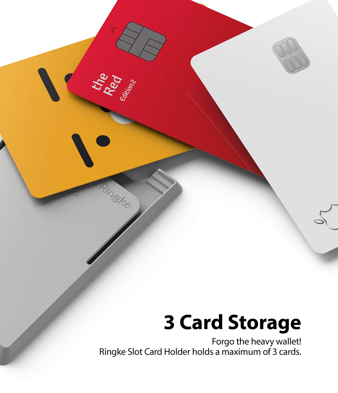Ringke Slot Card Holder Porta Carte Grigio 1 Pezzo PC 3 Carte