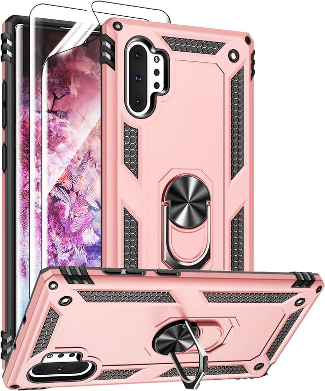 Redpepper Galaxy Cases Note 10 Plus cover nero antiurto con anello