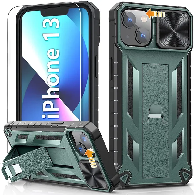 Redpepper iPhone 13 cover rugged nera con vetro e stand