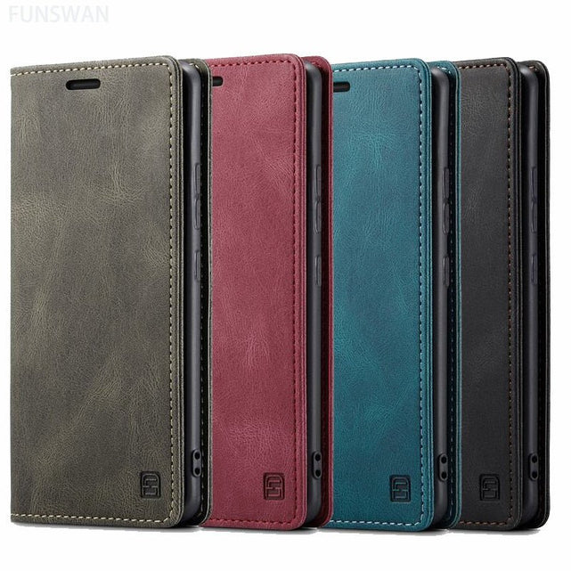 Redpepper S22 Ultra custodia flip pelle nera portafoglio