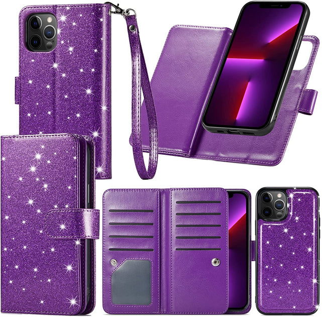 Redpepper iPhone 13 Pro Max cover portafoglio glitter