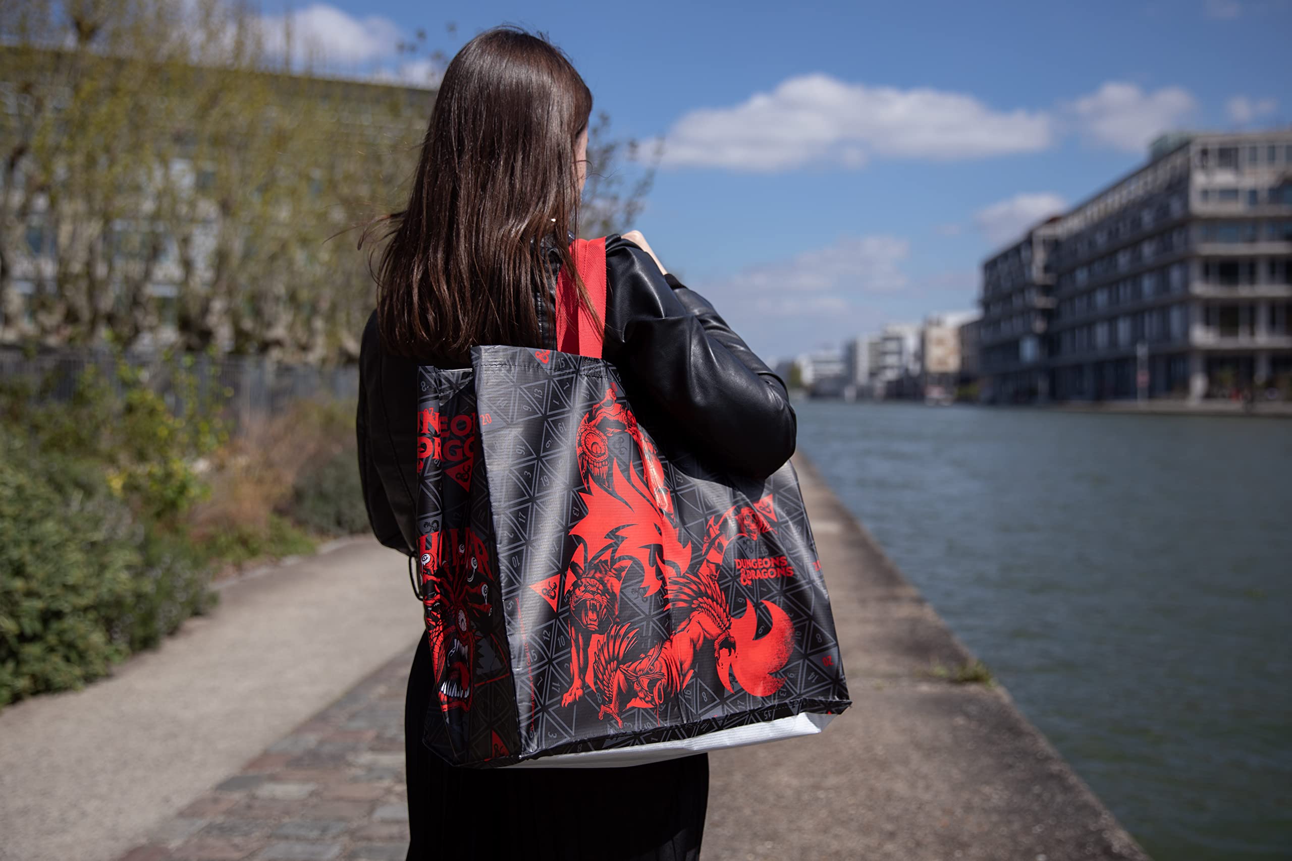 Konix Dungeons Dragons borsa spesa 40x45x20 riciclata Mostri nera