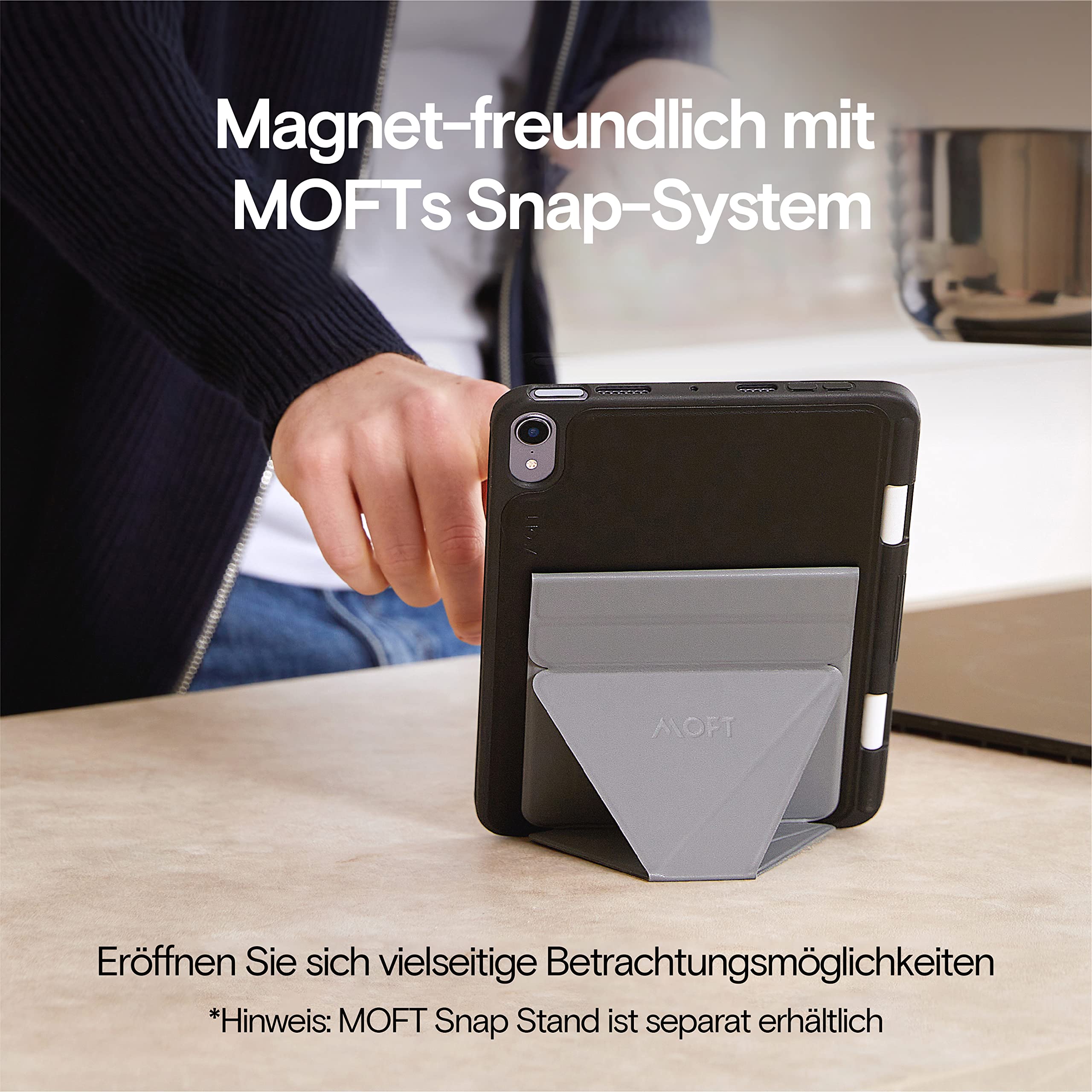 MOFT Snap Series Custodia iPad Mini 6 Grigio portapenna magnetica