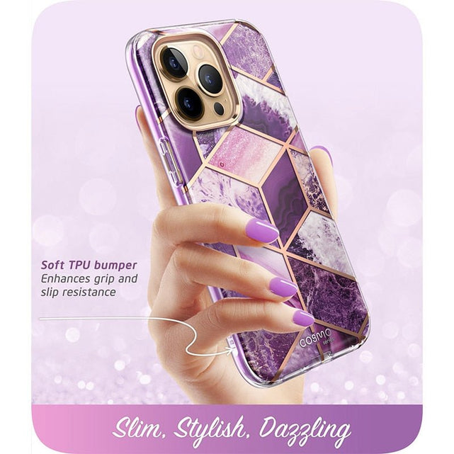 Redpepper iPhone 13 Pro Cover con Vetro Effetto Marmo