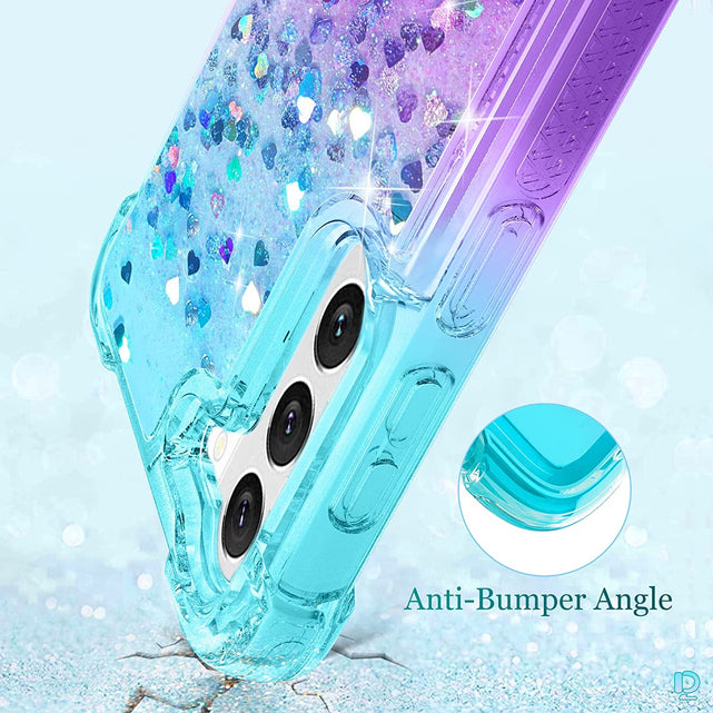 Redpepper Galaxy S23 Cover Glitter Liquida con Vetro